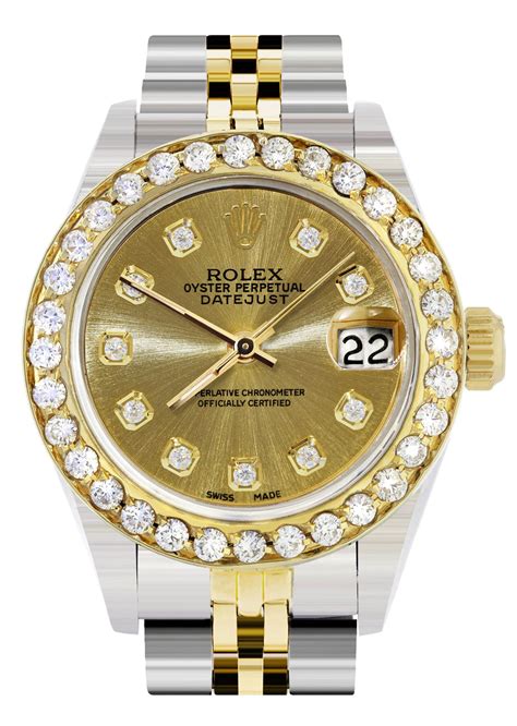 gold rolex diamond watch|gold Rolex with diamond bezel.